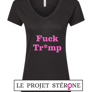 T-shirt "Fuck Trump" NOIR + écriture rose